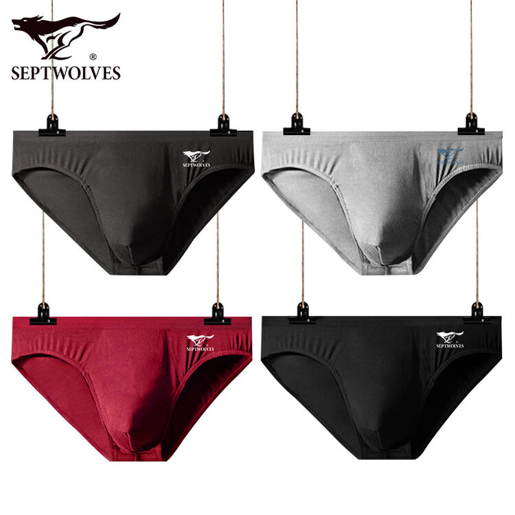 七匹狼男士三角内裤 男棉质高弹力男生运动短裤青年男式裤头d3314-xl