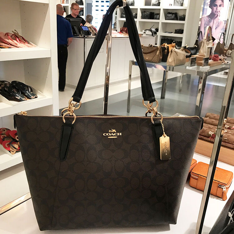 coach 蔻驰 女包 单肩包托特大包f58318 黑色logo