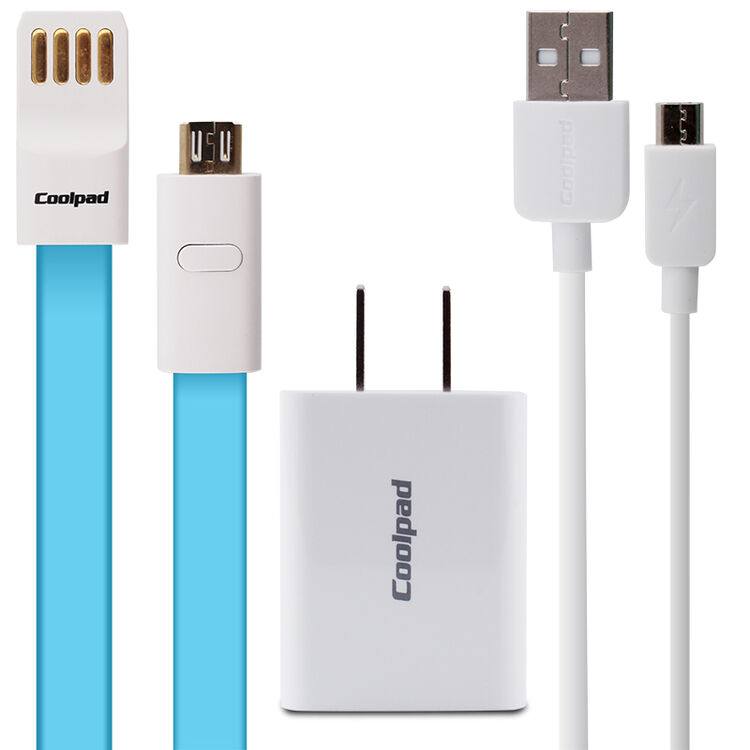 酷派coolpad旅行充电器 5v2a快充通用充电器 2a数据线 2a快充彩色面条