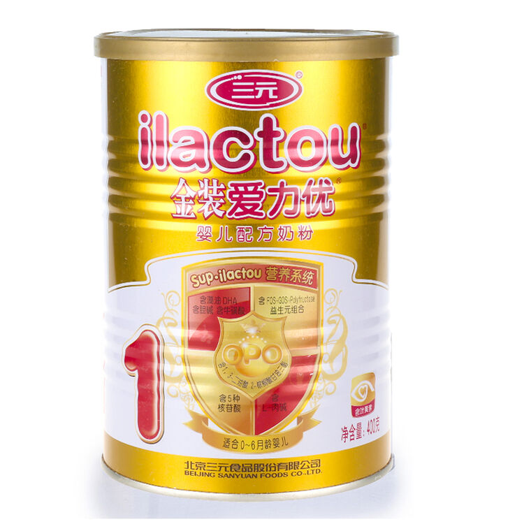 奶粉 三元 金装爱力优1段 0-6个月婴儿宝宝配方奶粉 400g/听