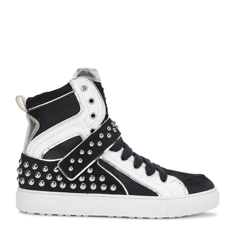 dsquared2 d二次方男鞋 黑色时尚高帮圆头系带搭扣休