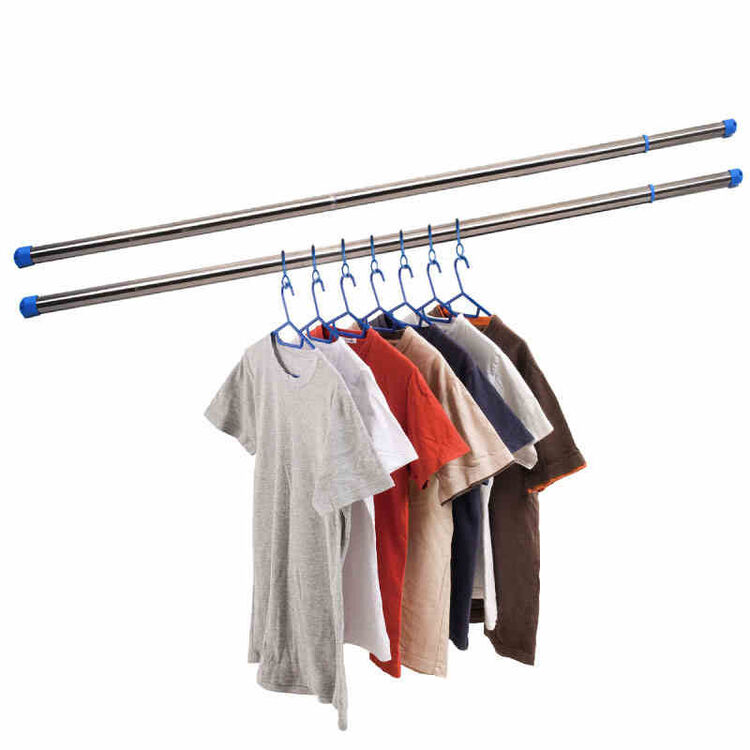 宝优妮伸缩晾衣杆阳台晒衣杆衣物洗晒挂衣杆户外不锈钢衣架 2.26-3.