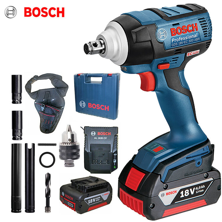 博世(bosch)充电扳手gds18v-ec300锂电无刷冲击电动扳手螺丝钢架紧固