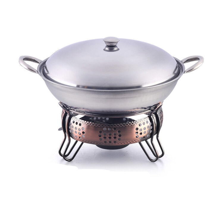 沉弗 加厚小火锅 不锈钢固体液体 酒精炉 学生宿舍家用便携小锅仔干