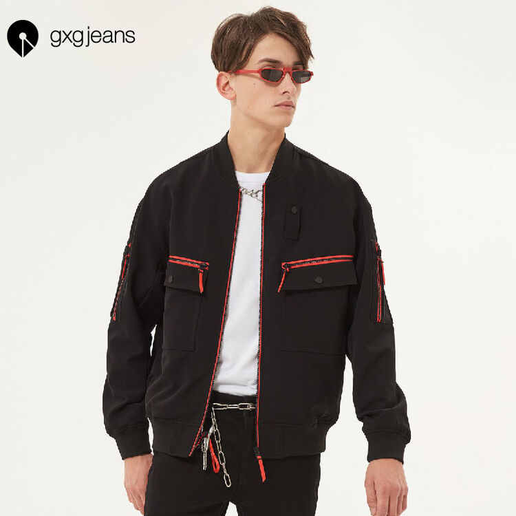 gxg.jeans 2018年春装新品休闲男士夹克 黑色 165/s