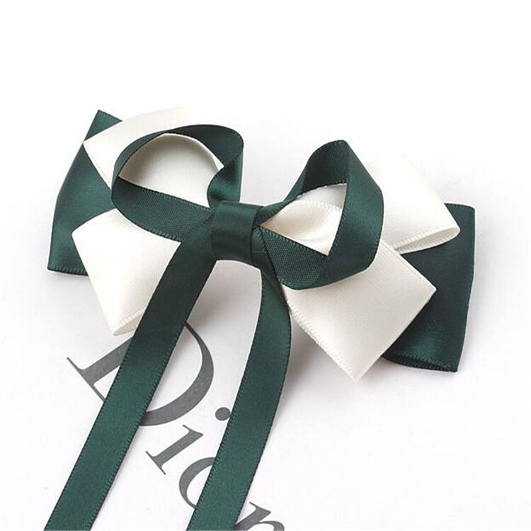 灵指 布艺缎带蝴蝶结长带飘带顶夹 韩版发饰品 清新可爱女发卡 绿色