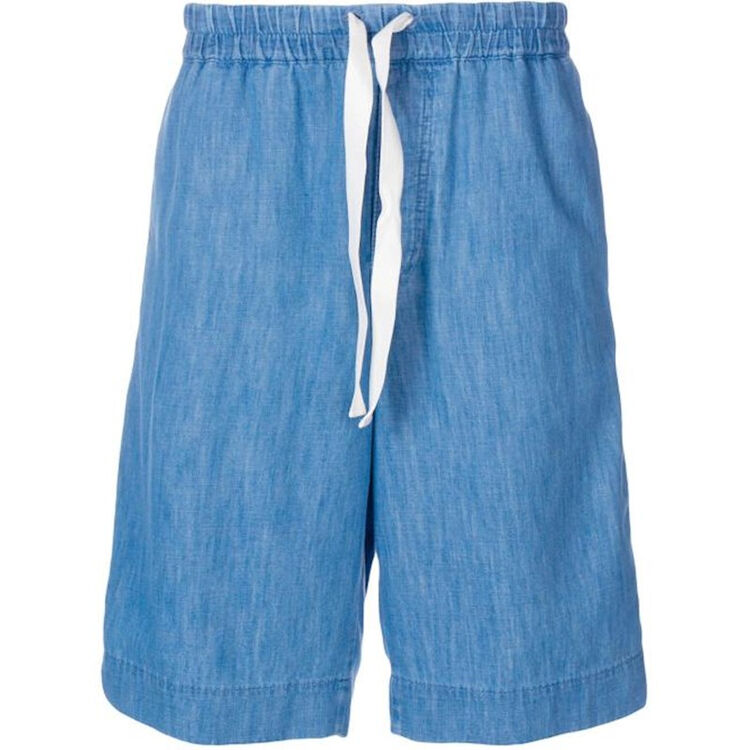 gucci/古琦男士浅蓝色软牛仔抽绳休闲短裤 浅蓝色 32