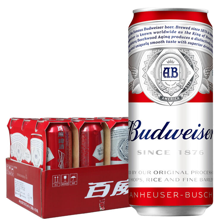 budweiser 百威啤酒500ml*18听