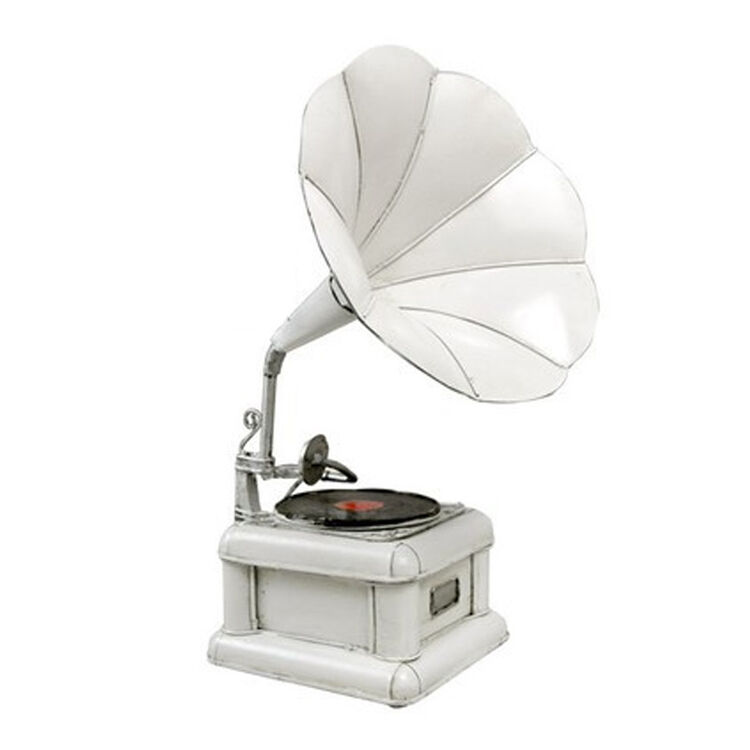 西庸 老式仿古留声机摆件 中号白色-售后无忧