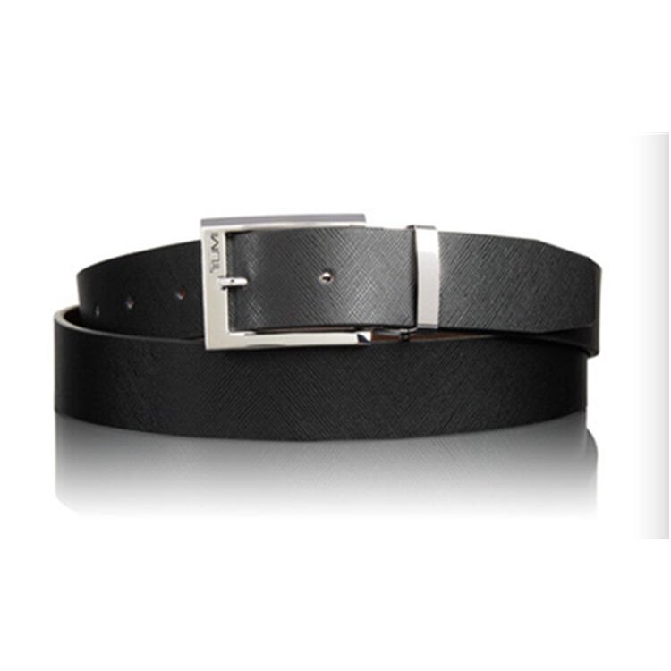 途明/塔米 tumi 男士经典汉尼斯印花法国造双面真皮带 黑色