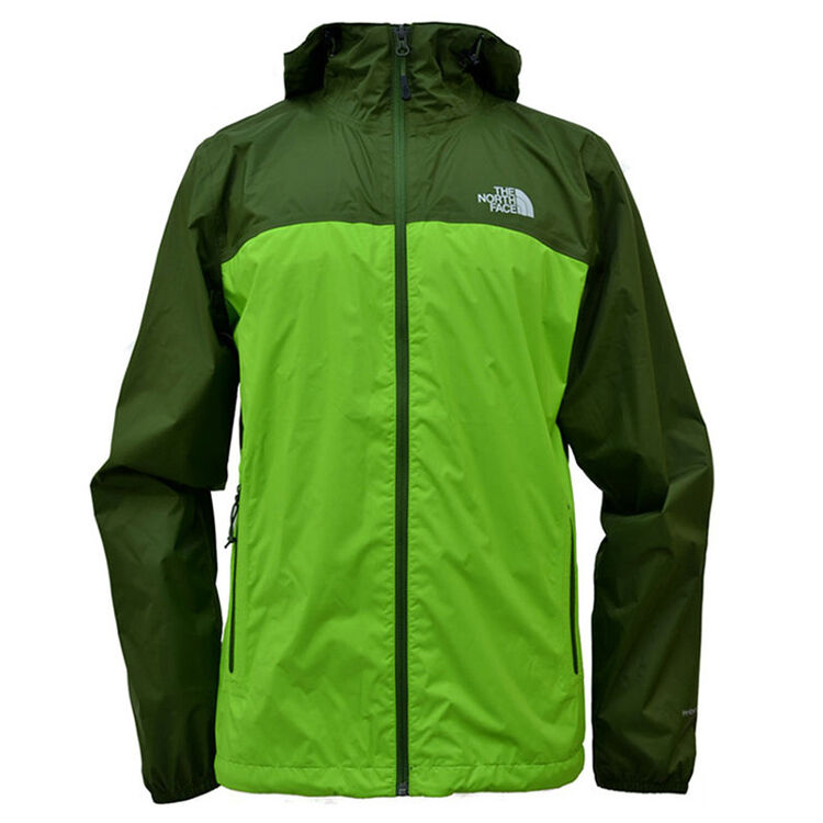 north face) 男款户外防风防泼水透气撞色连帽冲锋衣 a4v9 k8l绿色 xl