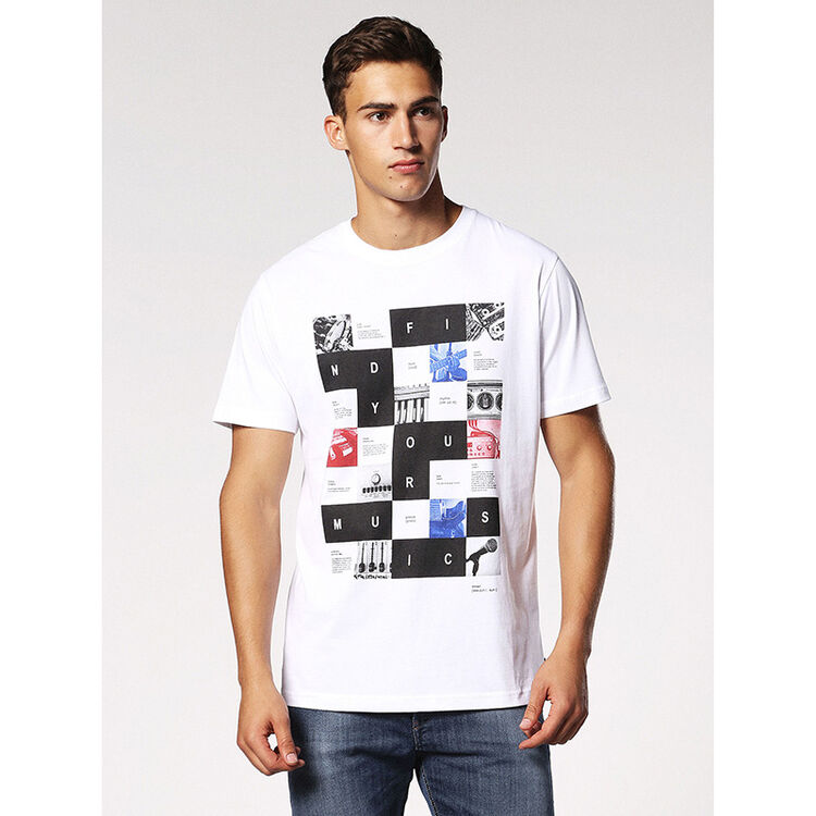 diesel迪赛男款t恤圆领棉质短袖 00s3ti0091b m