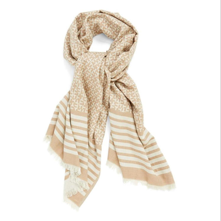 伯奇 女士tory burch logo 印花围巾 新年情人节礼物