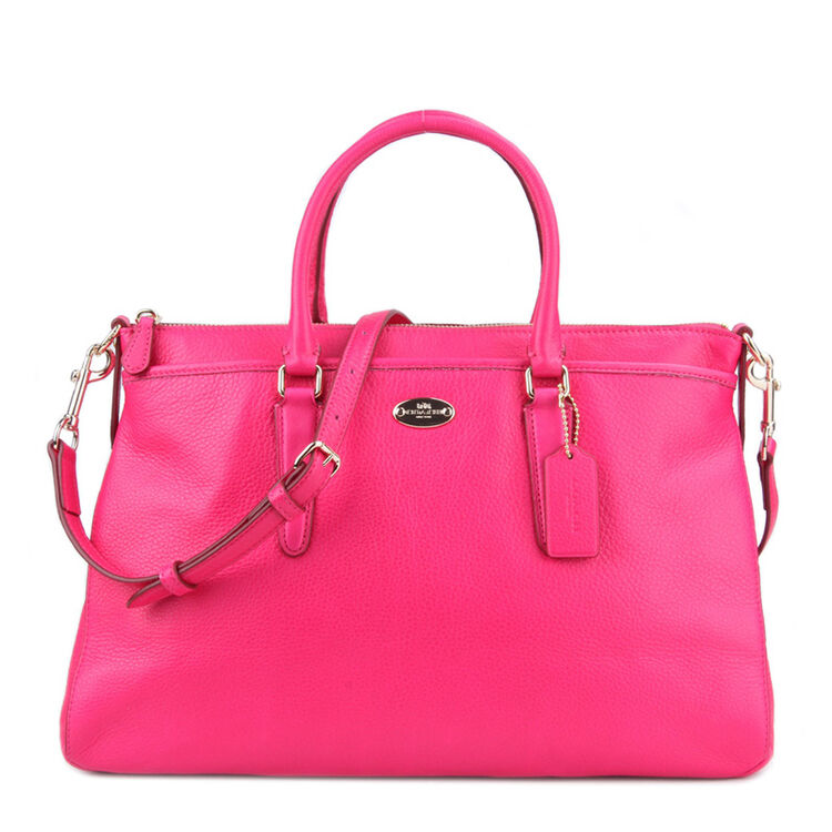 全球购 蔻驰(coach) 单肩手提斜跨女包 玫红色35185imbaj