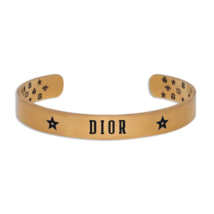 迪奥dior手镯黑色彩漆镀金复古金属 宽度5cm