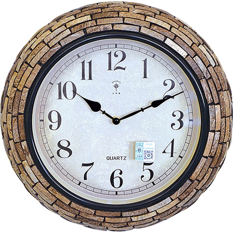 北极星(polaris)挂钟 客厅创意石英钟表现代简约静音时钟欧式椰壳金属