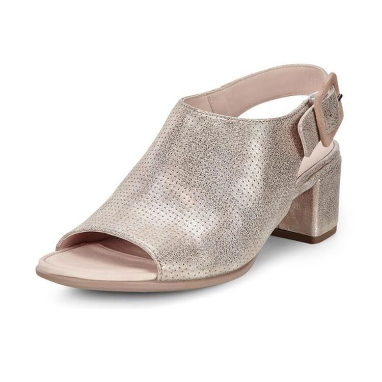 ecco爱步2018春夏粗高跟露趾舒适休闲女凉鞋海外直邮250553 02459 36