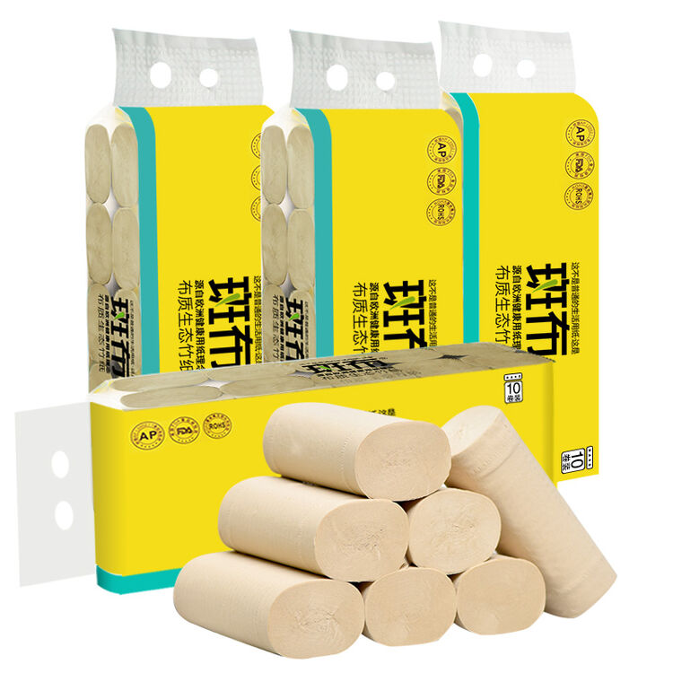 斑布(BABO)本色竹浆不漂白卫生纸原生竹浆纤维无芯卷纸3层70g30卷【图片 价格 品牌 评论】-京东