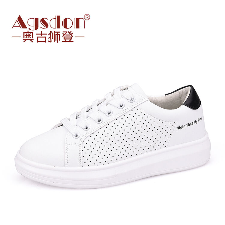 奥古狮登小白鞋女夏季透气2018新款百搭韩版休闲鞋运动鞋女鞋厚底板鞋