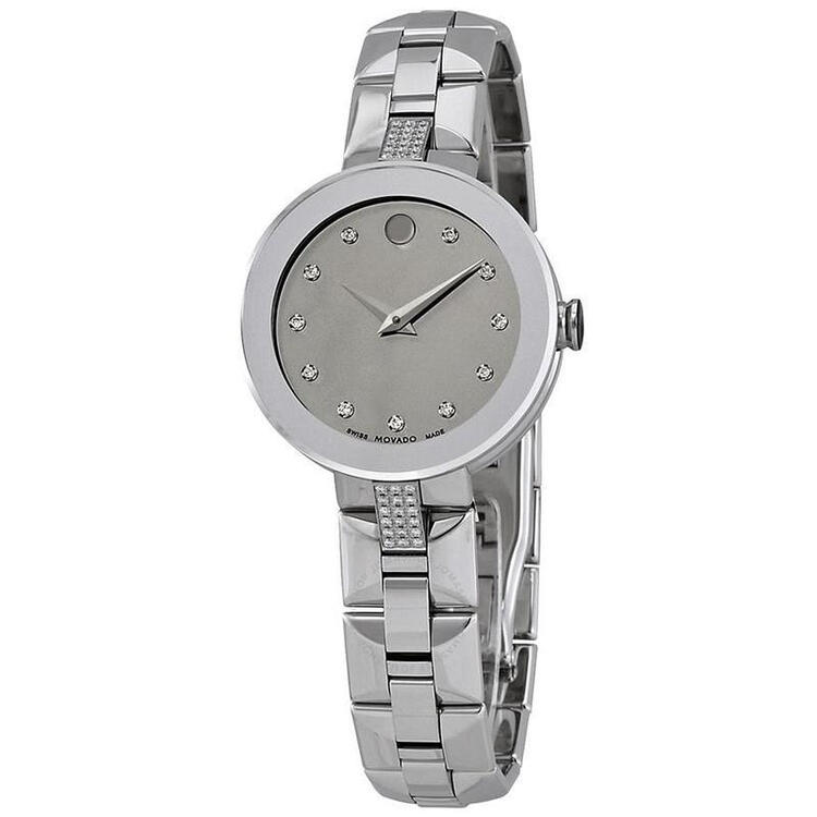全球购摩凡陀(movado)女手表 sapphire silver 0607193