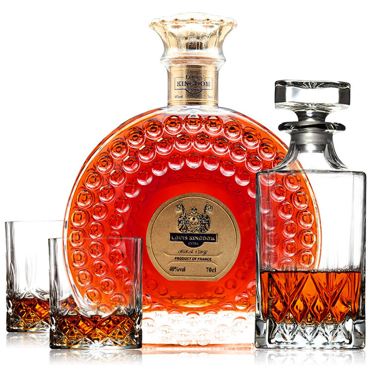 路易王朝珍品louiskingdom洋酒法国原瓶进口xo白兰地700ml礼盒套装