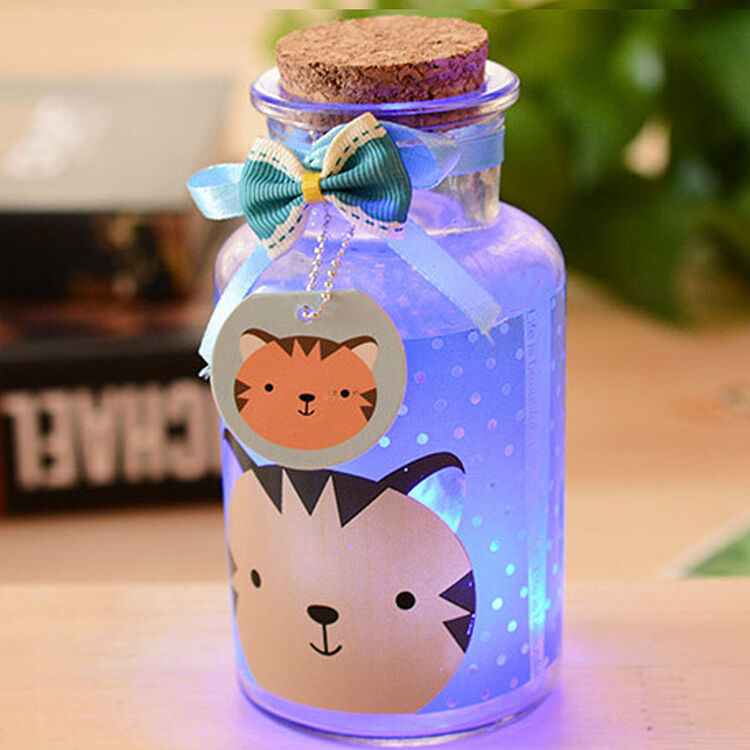 可爱许愿瓶 闪光带纸条木塞愿望瓶漂流瓶 情侣生日礼物 颜色混发