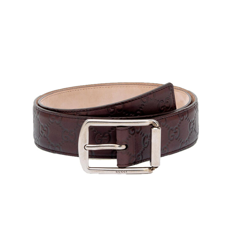 古驰(gucci)男士时尚长方形扣真皮皮带295331 aa60n 1000 棕色 95cm
