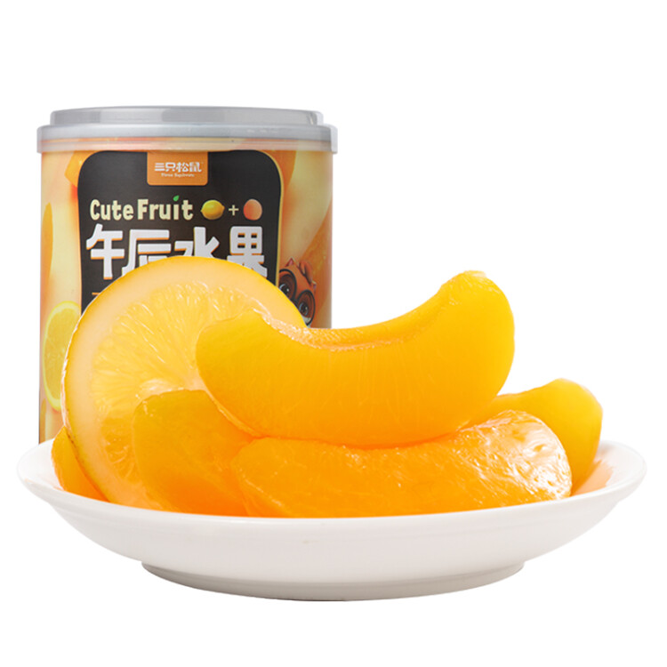 三只松鼠混合水果罐头312g/罐 方便食品新鲜糖水柠檬黄桃罐头 光明服务菜管家商品 