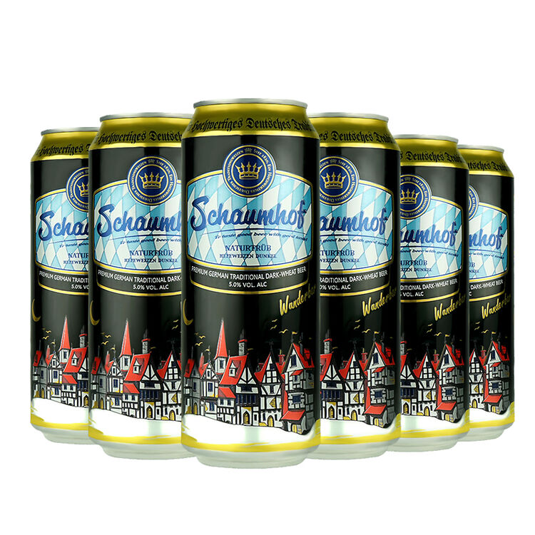 德国进口啤酒雪夫(schaumhof)小麦黑啤酒 500ml*6听装