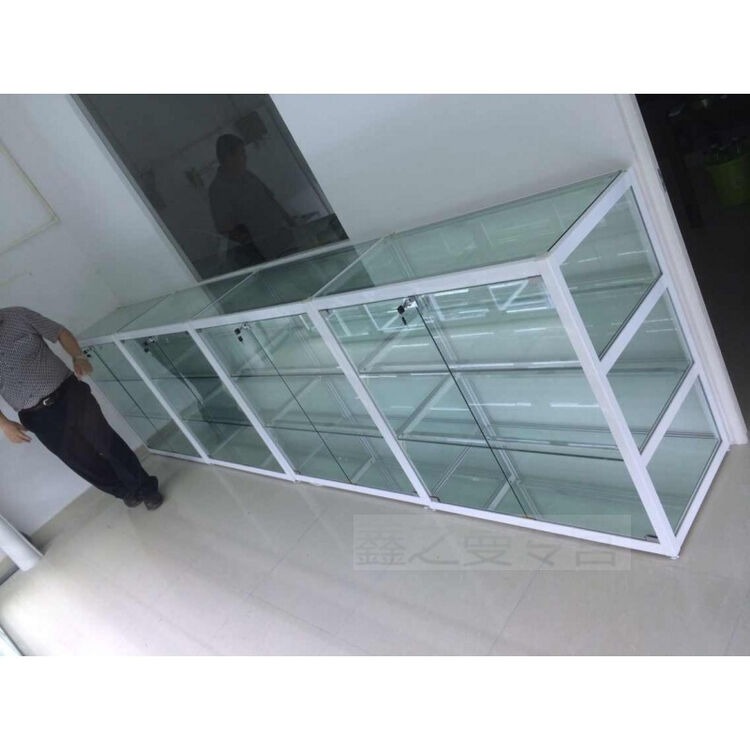 展柜 钛合金展柜 铝合金展示柜台 珠宝展柜 手机柜台 方管100*50*90不