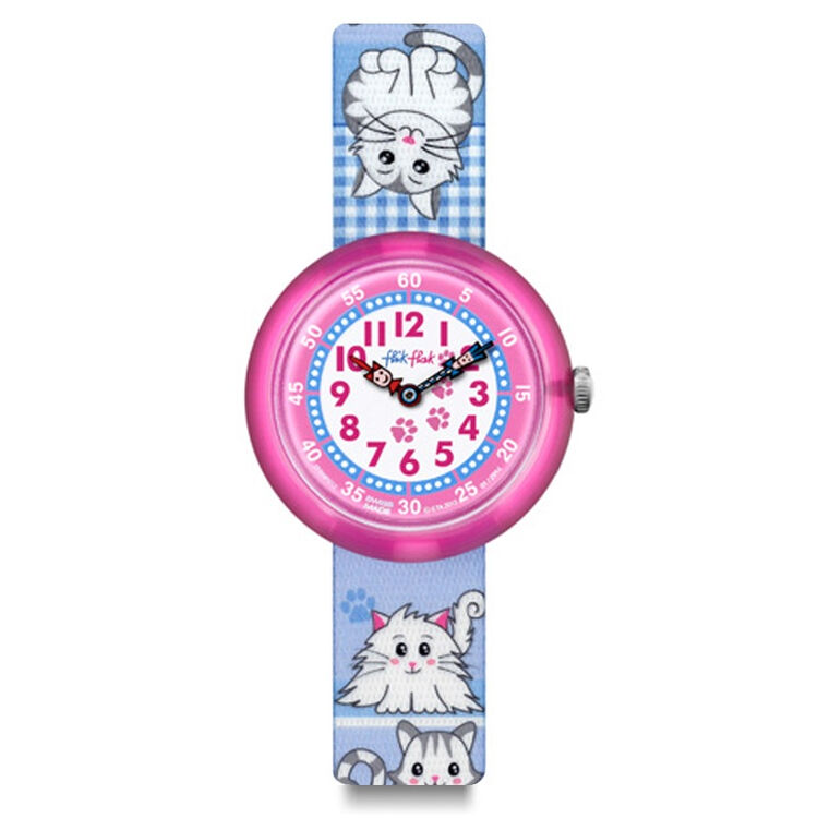 斯沃琪(swatch)手表 飞菲系列石英儿童表猫咪喵喵zfbnp012