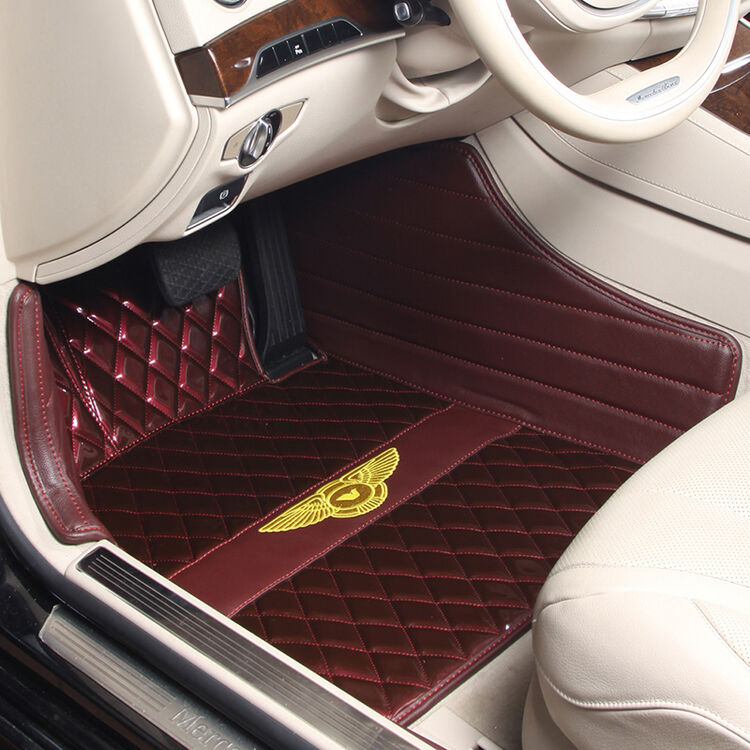 威威汽车脚垫全包围皮革车内地垫2016新款专车订做 ja5116 酒红色