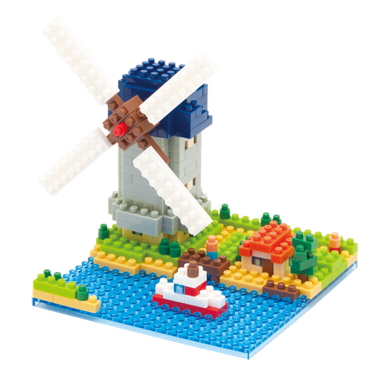 kawada 河田积木 nanoblock 风景系列 nbh 荷兰风车