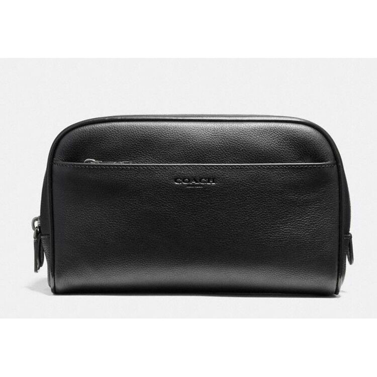 奢侈品 coach 蔻驰男士皮质拉链手拿包f59884 black