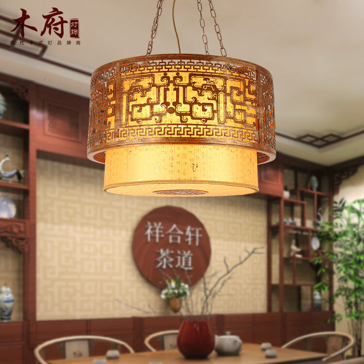 木府中式灯笼吊灯圆形灯具仿古餐厅茶室火锅店餐饮店灯中国风实木质灯 大号直径650*高450mm【图片 价格 品牌 评论】-京东