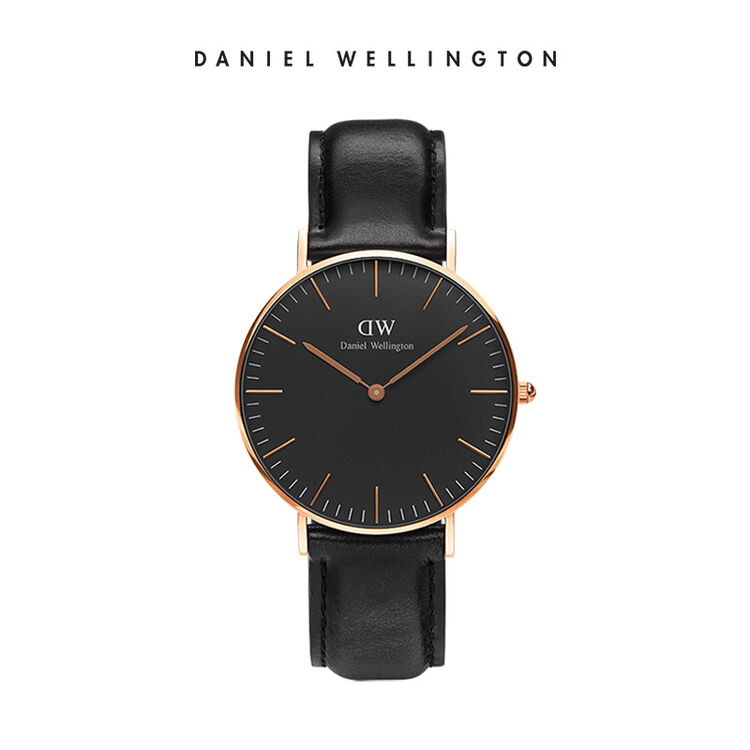 丹尼尔惠灵顿(danielwellington)奚梦瑶明星同款手表dw女表36mm黑表盘