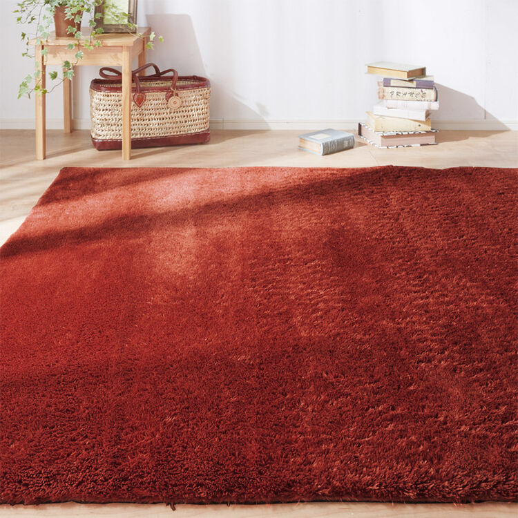 富居 高毛丝绒地毯卧室客厅茶几毯 栗红色 160*230cm