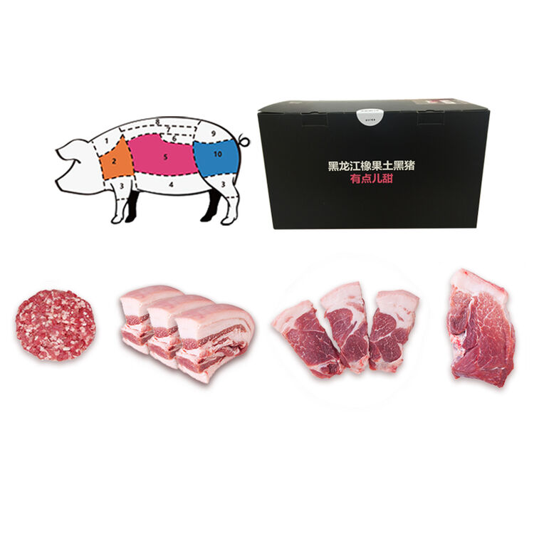 顺丰空运 【抓只猪】生鲜黑土猪肉礼盒 新鲜黑龙江橡果黑土猪组合礼盒