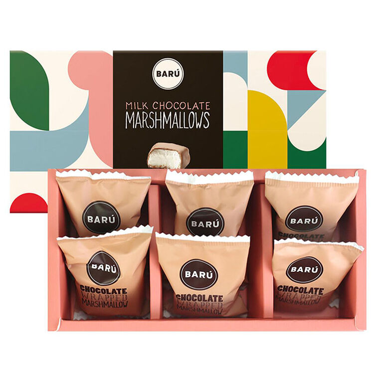 比利时进口 芭露(baru)巧克力涂层夹心棉花糖情人节高颜值网红零食