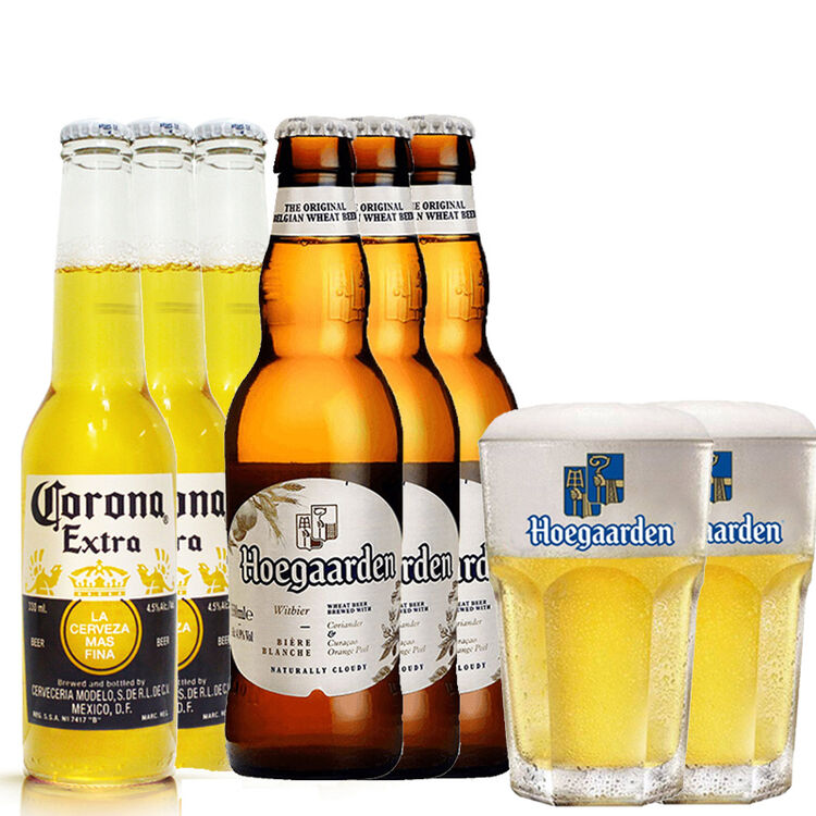 福佳白hoegaarden比利时精酿啤酒 原装进口啤酒 福佳3瓶 科罗娜3瓶 2