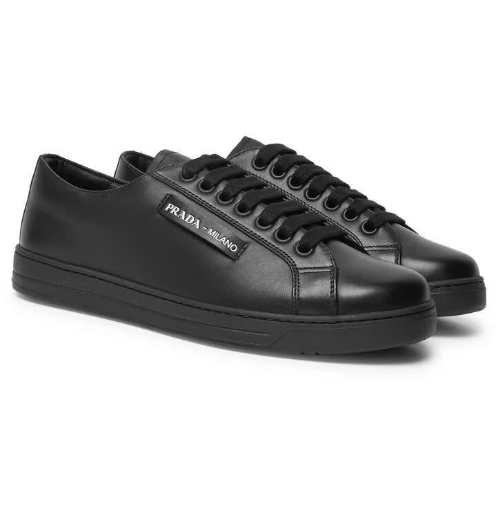 普拉达(prada)奢侈品男鞋 皮质板鞋 1449492256 black uk6