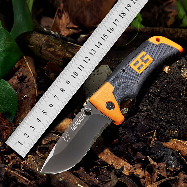戈博gerber 户外装备美国进口刀具半齿刃折叠刀单手开启锁定野外随身