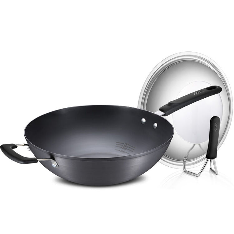 爱仕达(asd) 炒锅 锈不了铸铁无涂层健康炒菜锅32cm电磁炉通用wt8332