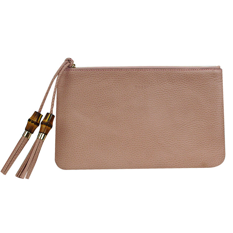 gucci古驰女包竹节拉链洗漱包手拿包449652 粉色