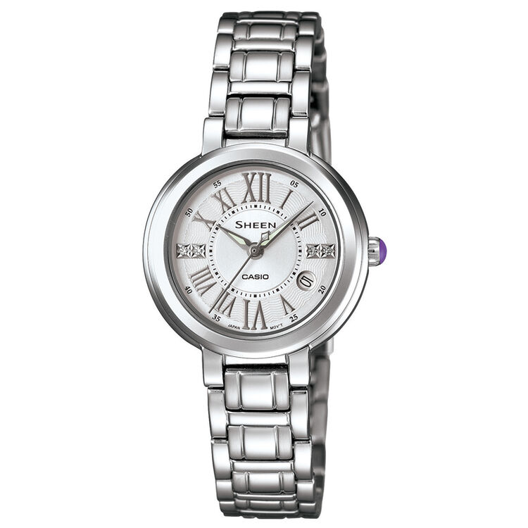 卡西欧casio手表sheen系列钢带防水商务简约女表she4029d7a
