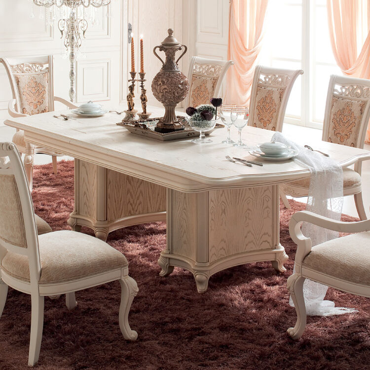 四海家具 卡芬达 超长欧式餐桌 法式田园实木加长折合餐台 2.