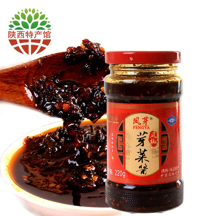 【陕西馆】陕西特产 凤芽凤椒芽菜220g 辣子酱下饭拌面酱 凤县特产