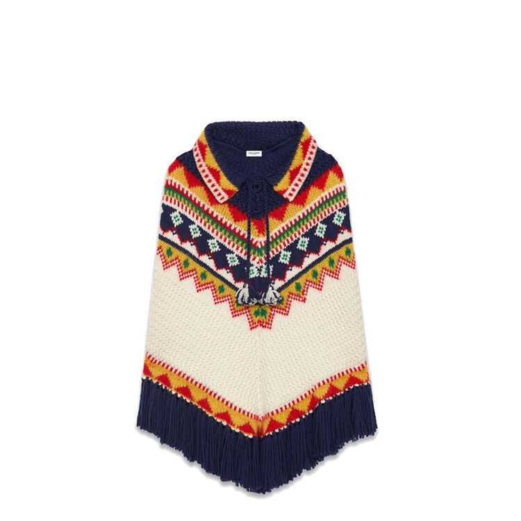 全球购圣罗兰(saint laurent)新款女士印花斗篷41607438dt xs