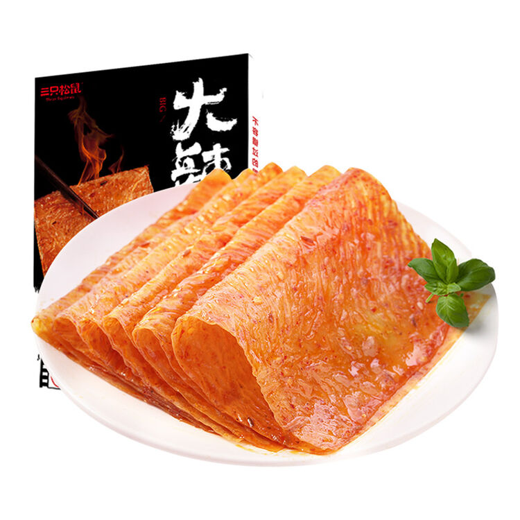 三只松鼠休闲零食童年零食小吃豆皮网红怀旧辣条big大辣片690g/袋