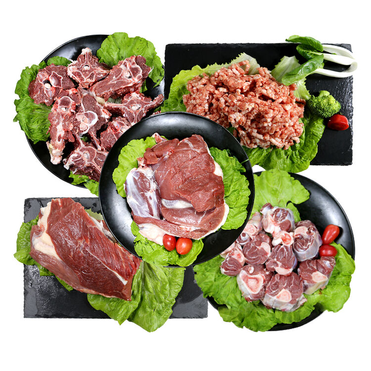 密农人家 牛羊肉优惠套餐 高原放养羔羊肉小公牛2500g